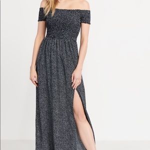 DYNAMITE smocked off-shoulder maxi